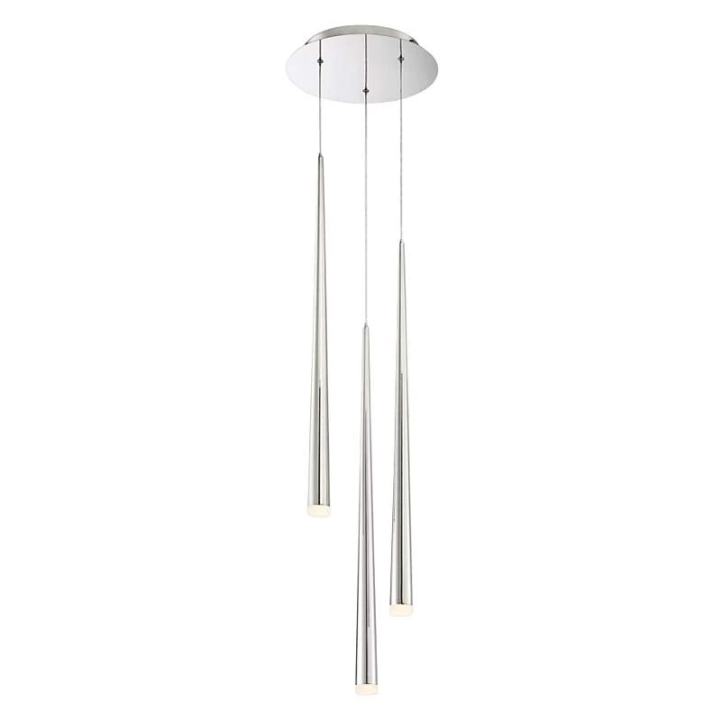Cascade 12"W Nickel W/ Frosted Glass LED Multi Light Pendant 2 Cascade 12"W Nickel W/ Frosted Glass LED Multi Light Pendant - Image 2