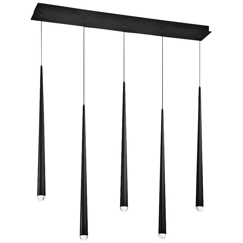Cascade 40" Wide Matte Black Modern LED Kitchen Island Light Pendant 2 Cascade 40" Wide Matte Black Modern LED Kitchen Island Light Pendant - Image 2