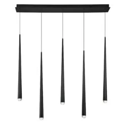 Cascade 40" Wide Matte Black Modern LED Kitchen Island Light Pendant 5 Cascade 40" Wide Matte Black Modern LED Kitchen Island Light Pendant -Modern Lamp Shop cascade 40 inch wide matte black modern led kitchen island light pendant 55r06views1