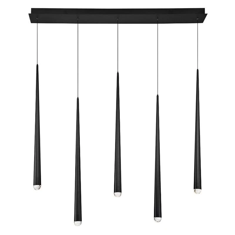 Cascade 40" Wide Matte Black Modern LED Kitchen Island Light Pendant 3 Cascade 40" Wide Matte Black Modern LED Kitchen Island Light Pendant - Image 3