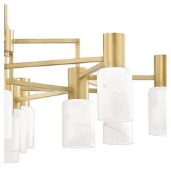 Centerport 36 3/4" Wide Aged Brass 12-Light LED Chandelier -Modern Lamp Shop centerport 36 and three quarter inch wide aged brass 12 light led chandelier 94v96views1