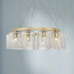 Charles 34 1/2" Wide Aged Brass 10-Light Chandelier