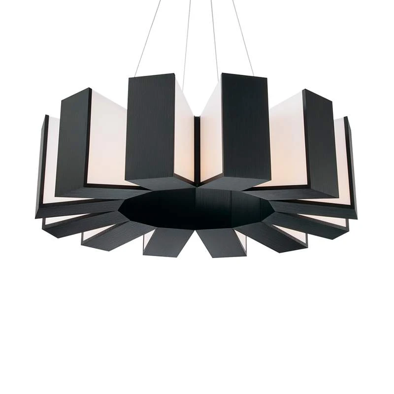 Chronos 34" Wide Twelve Light Modern Chandelier In Black 3 Chronos 34" Wide Twelve Light Modern Chandelier In Black - Image 3