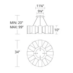 Chronos 34" Wide Twelve Light Modern Chandelier In Black 13 Chronos 34" Wide Twelve Light Modern Chandelier In Black -Modern Lamp Shop chronos 34 inch wide twelve light modern chandelier in black 138n3views4