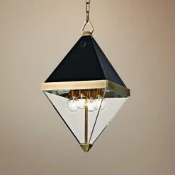Coltrane 10" Wide Aged Brass And Black 4-Light Mini Pendant