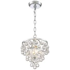 Conley 9 3/4" Wide Chrome And Clear Glass Mini Pendant -Modern Lamp Shop conley 9 and three quarter inch wide chrome and clear glass mini pendant 13w84views3