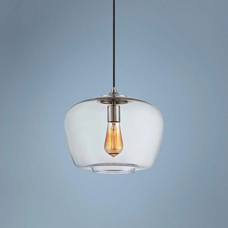 Contemporary Urban 12 1/4"W Clear Glass Mini Pendant Light 1 Contemporary Urban 12 1/4"W Clear Glass Mini Pendant Light