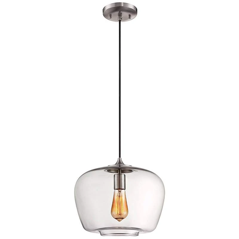 Contemporary Urban 12 1/4"W Clear Glass Mini Pendant Light 3 Contemporary Urban 12 1/4"W Clear Glass Mini Pendant Light - Image 3