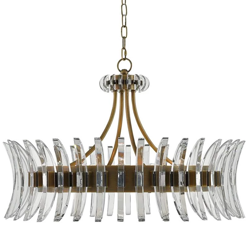 Coquette 29 3/4" Wide Antique Brass And Crystal Chandelier 2 Coquette 29 3/4" Wide Antique Brass And Crystal Chandelier - Image 2