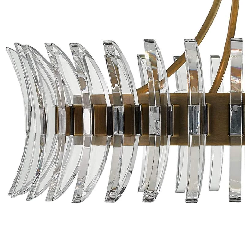 Coquette 29 3/4" Wide Antique Brass And Crystal Chandelier 3 Coquette 29 3/4" Wide Antique Brass And Crystal Chandelier - Image 3