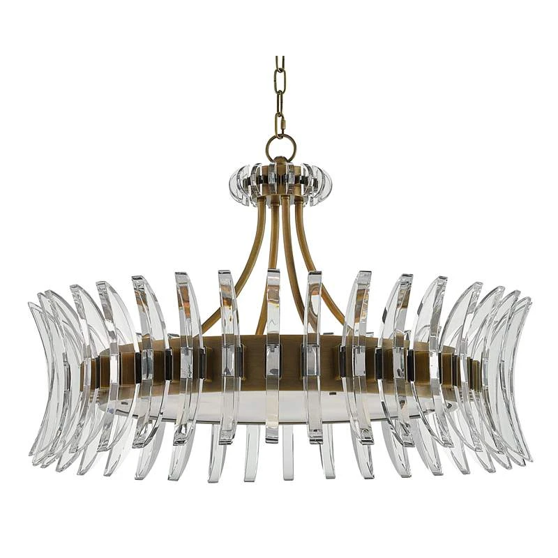 Coquette 29 3/4" Wide Antique Brass And Crystal Chandelier 5 Coquette 29 3/4" Wide Antique Brass And Crystal Chandelier - Image 5