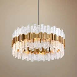 Corbett Ciro 36" Wide Silver Leaf Pendant Light