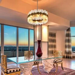 Corbett Ciro 36" Wide Silver Leaf Pendant Light 9 Corbett Ciro 36" Wide Silver Leaf Pendant Light -Modern Lamp Shop corbett ciro 36 inch wide silver leaf pendant light 44r84views3