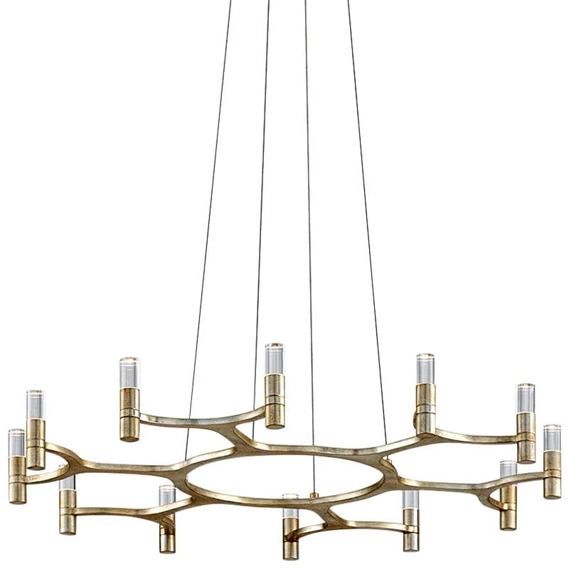 Corbett Nexus 38" Wide Silver Leaf 12-Light LED Chandelier 2 Corbett Nexus 38" Wide Silver Leaf 12-Light LED Chandelier - Image 2