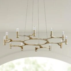 Corbett Nexus 38" Wide Silver Leaf 12-Light LED Chandelier