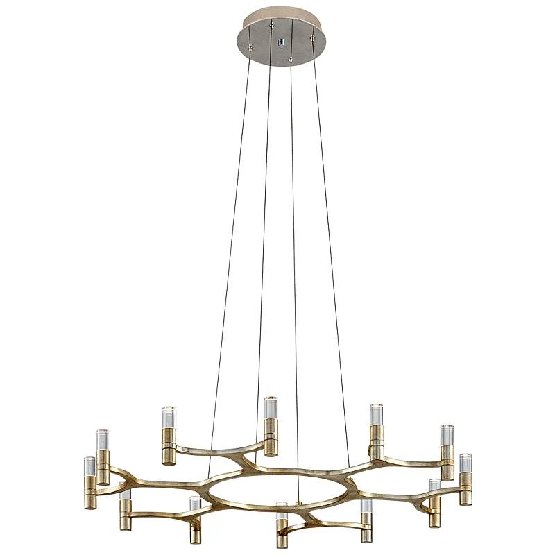 Corbett Nexus 38" Wide Silver Leaf 12-Light LED Chandelier 5 Corbett Nexus 38" Wide Silver Leaf 12-Light LED Chandelier - Image 5