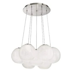 Cosmic 27" Wide Brushed Nickel LED Multi Light Pendant