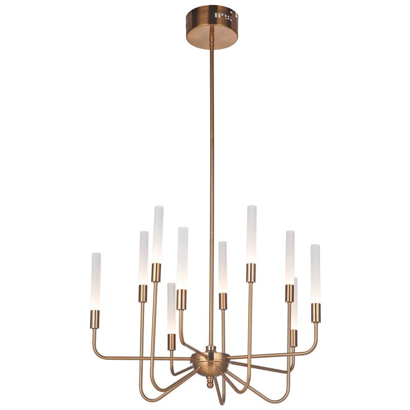 Craftmade Valdi 26 1/2"W Satin Brass 10-Light LED Chandelier 2 Craftmade Valdi 26 1/2"W Satin Brass 10-Light LED Chandelier - Image 2
