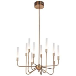 Craftmade Valdi 26 1/2"W Satin Brass 10-Light LED Chandelier 7 Craftmade Valdi 26 1/2"W Satin Brass 10-Light LED Chandelier -Modern Lamp Shop craftmade valdi 26 and one half inchw satin brass 10 light led chandelier 65f77views2