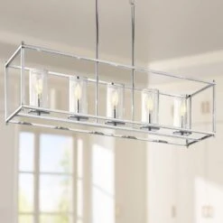 Crosby 41 1/4" Wide Chrome Kitchen Island Light Chandelier