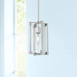 Crystal Clear 5 1/2"W Polished Nickel Mini Pendant
