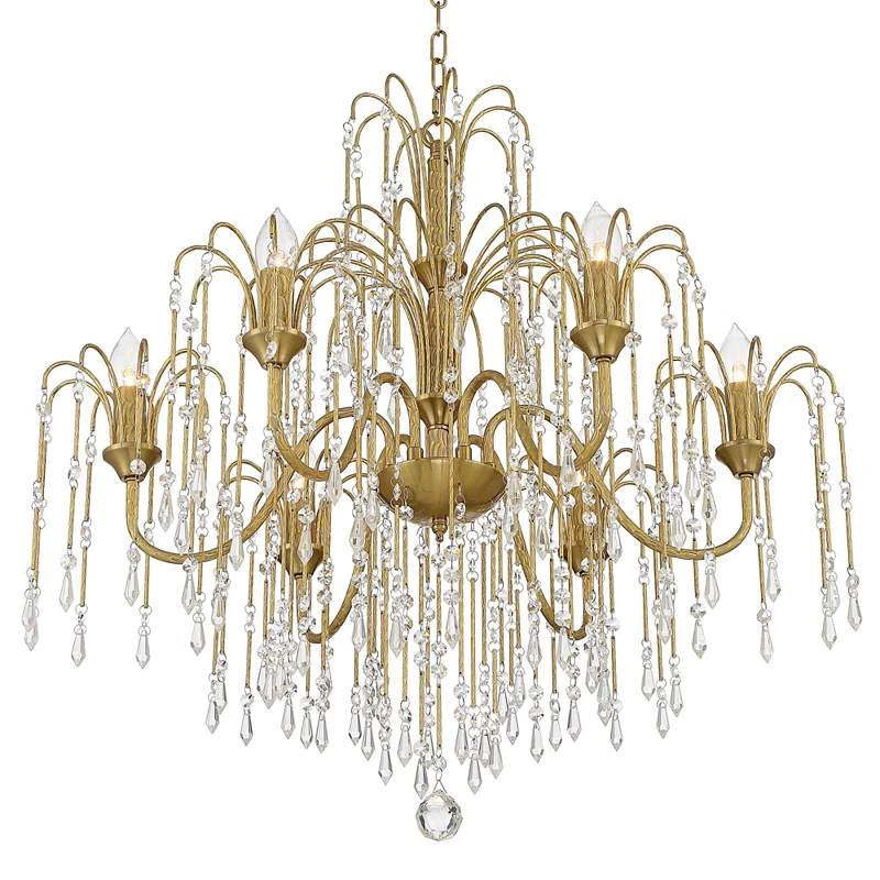Crystal Rain 30" Wide Soft Gold Crystal 6-Light Chandelier 3 Crystal Rain 30" Wide Soft Gold Crystal 6-Light Chandelier - Image 3