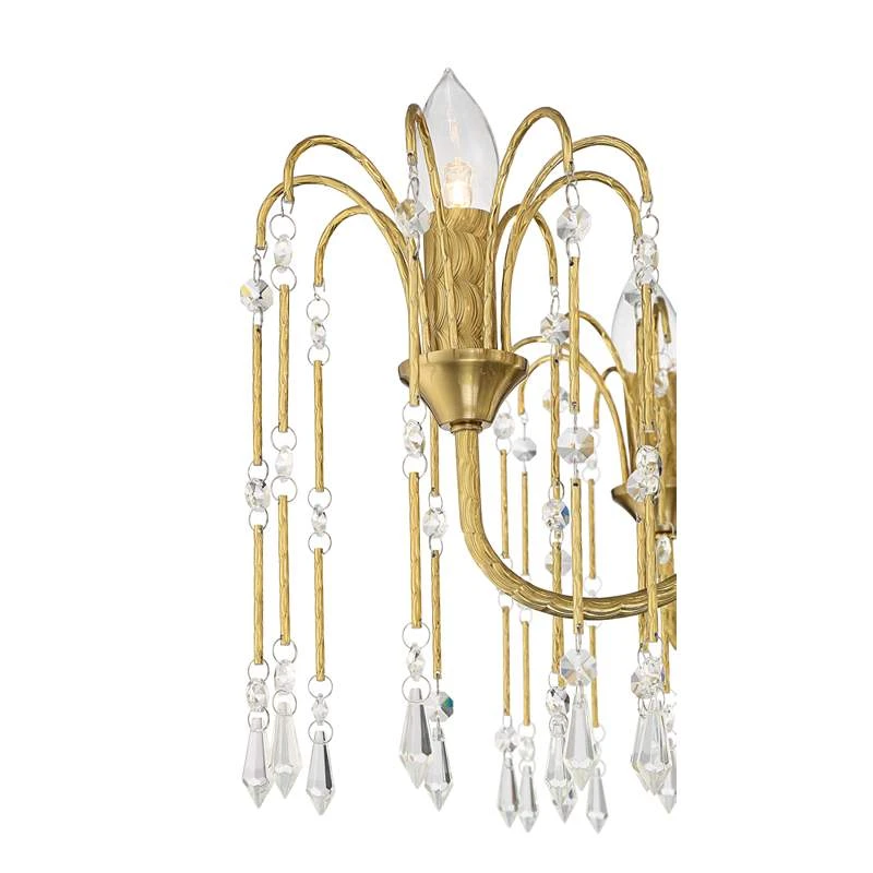 Crystal Rain 30" Wide Soft Gold Crystal 6-Light Chandelier 4 Crystal Rain 30" Wide Soft Gold Crystal 6-Light Chandelier - Image 4