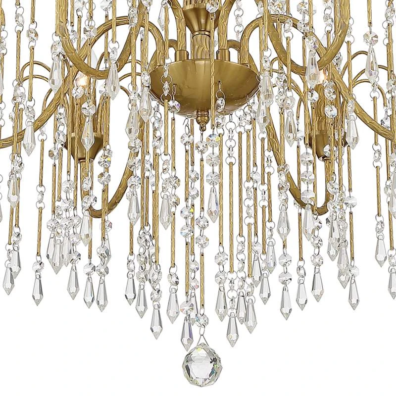Crystal Rain 30" Wide Soft Gold Crystal 6-Light Chandelier 5 Crystal Rain 30" Wide Soft Gold Crystal 6-Light Chandelier - Image 5