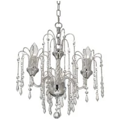 Crystal Rain Chrome 4-Light Swag Chandelier -Modern Lamp Shop crystal rain chrome 4 light swag chandelier 30n29views3