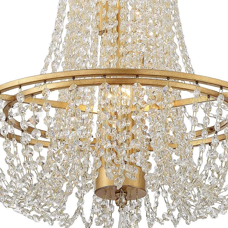 Crystorama Arcadia 18" Wide Antique Gold Crystal Chandelier 2 Crystorama Arcadia 18" Wide Antique Gold Crystal Chandelier - Image 2