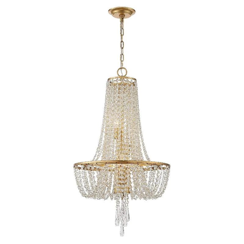 Crystorama Arcadia 18" Wide Antique Gold Crystal Chandelier 3 Crystorama Arcadia 18" Wide Antique Gold Crystal Chandelier - Image 3