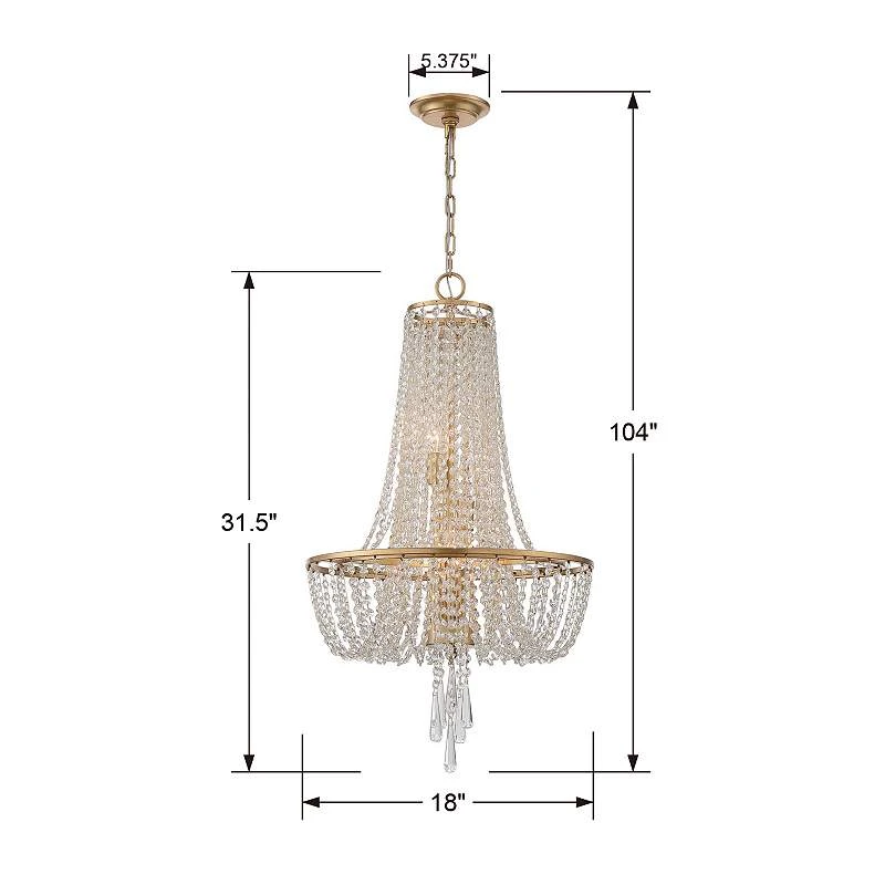 Crystorama Arcadia 18" Wide Antique Gold Crystal Chandelier 4 Crystorama Arcadia 18" Wide Antique Gold Crystal Chandelier - Image 4