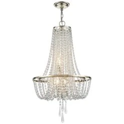 Modern Lamp Shop -Modern Lamp Shop crystorama arcadia 18 inchw antique silver crystal chandelier 74v01