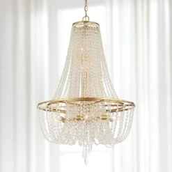 Crystorama Arcadia 24" Wide Antique Gold Crystal Chandelier