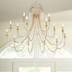 Crystorama Arcadia 46 1/4"W Antique Gold 15-Light Chandelier
