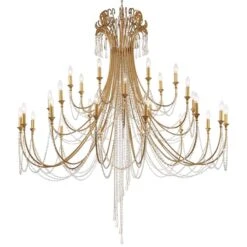Crystorama Arcadia 61" Wide Antique Gold 28-Light Chandelier