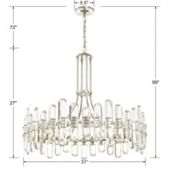 Crystorama Bolton 31"W Polished Nickel 12-Light Crystal Chandelier -Modern Lamp Shop crystorama bolton 31 inchw polished nickel 12 light crystal chandelier 70n37views3