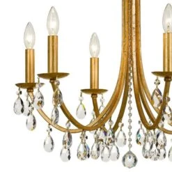 Crystorama Bridgehampton 26"W Antique Gold 6-Light Crystal Chandelier -Modern Lamp Shop crystorama bridgehampton 26 inchw antique gold 6 light crystal chandelier 444f1views1