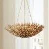 Crystorama Broche 24" Wide Antique Gold Pendant Light