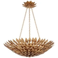 Crystorama Broche 24" Wide Antique Gold Pendant Light -Modern Lamp Shop crystorama broche 24 inch wide antique gold pendant light 4x492views1