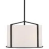 Crystorama Carlyn 16" Wide Black Steel Drum Pendant Light