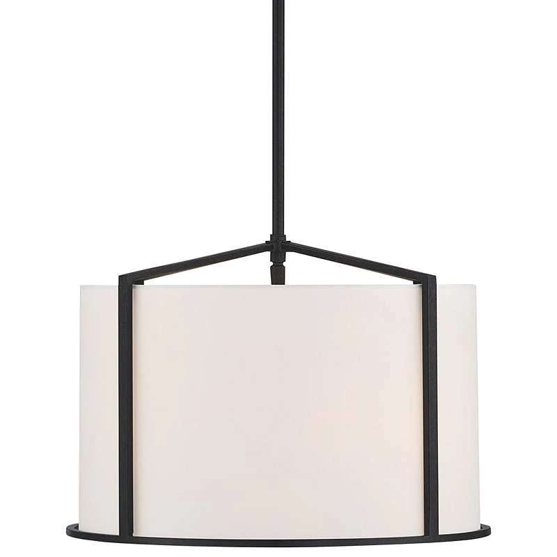 Crystorama Carlyn 16" Wide Black Steel Drum Pendant Light 1 Crystorama Carlyn 16" Wide Black Steel Drum Pendant Light
