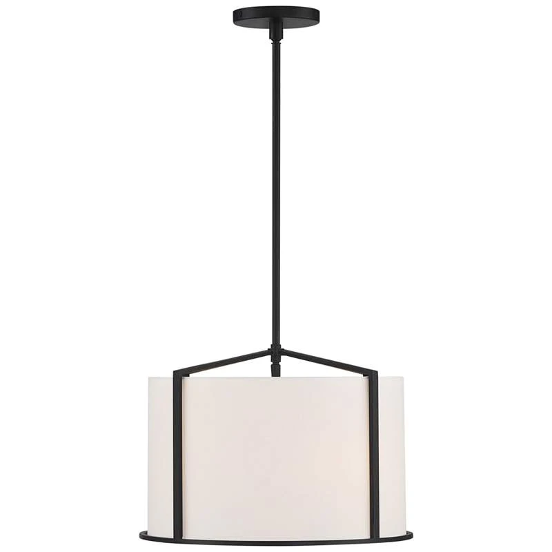 Crystorama Carlyn 16" Wide Black Steel Drum Pendant Light 4 Crystorama Carlyn 16" Wide Black Steel Drum Pendant Light - Image 4