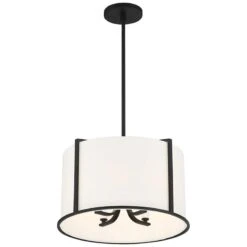 Crystorama Carlyn 16" Wide Black Steel Drum Pendant Light 9 Crystorama Carlyn 16" Wide Black Steel Drum Pendant Light -Modern Lamp Shop crystorama carlyn 16 inch wide black steel drum pendant light 157n1views4