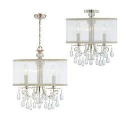 Crystorama Hampton Polished Chrome 14" Wide Mini Chandelier -Modern Lamp Shop crystorama hampton polished chrome 14 inch wide mini chandelier p9677views3