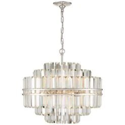 Crystorama Hayes 22" Wide 12-Light Nickel And Crystal Chandelier -Modern Lamp Shop crystorama hayes 22 inch wide 12 light nickel and crystal chandelier 236r2