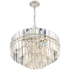 Crystorama Hayes 22" Wide 12-Light Nickel And Crystal Chandelier -Modern Lamp Shop crystorama hayes 22 inch wide 12 light nickel and crystal chandelier 236r2views3