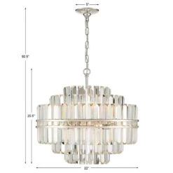 Crystorama Hayes 22" Wide 12-Light Nickel And Crystal Chandelier -Modern Lamp Shop crystorama hayes 22 inch wide 12 light nickel and crystal chandelier 236r2views4
