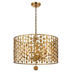 Crystorama Layla 23 3/4"W Antique Gold 6-Light Pendant -Modern Lamp Shop crystorama layla 23 and three quarter inchw antique gold 6 light pendant 8d873