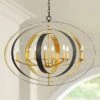 Crystorama Luna 36" Wide Bronze And Gold Oval Chandelier